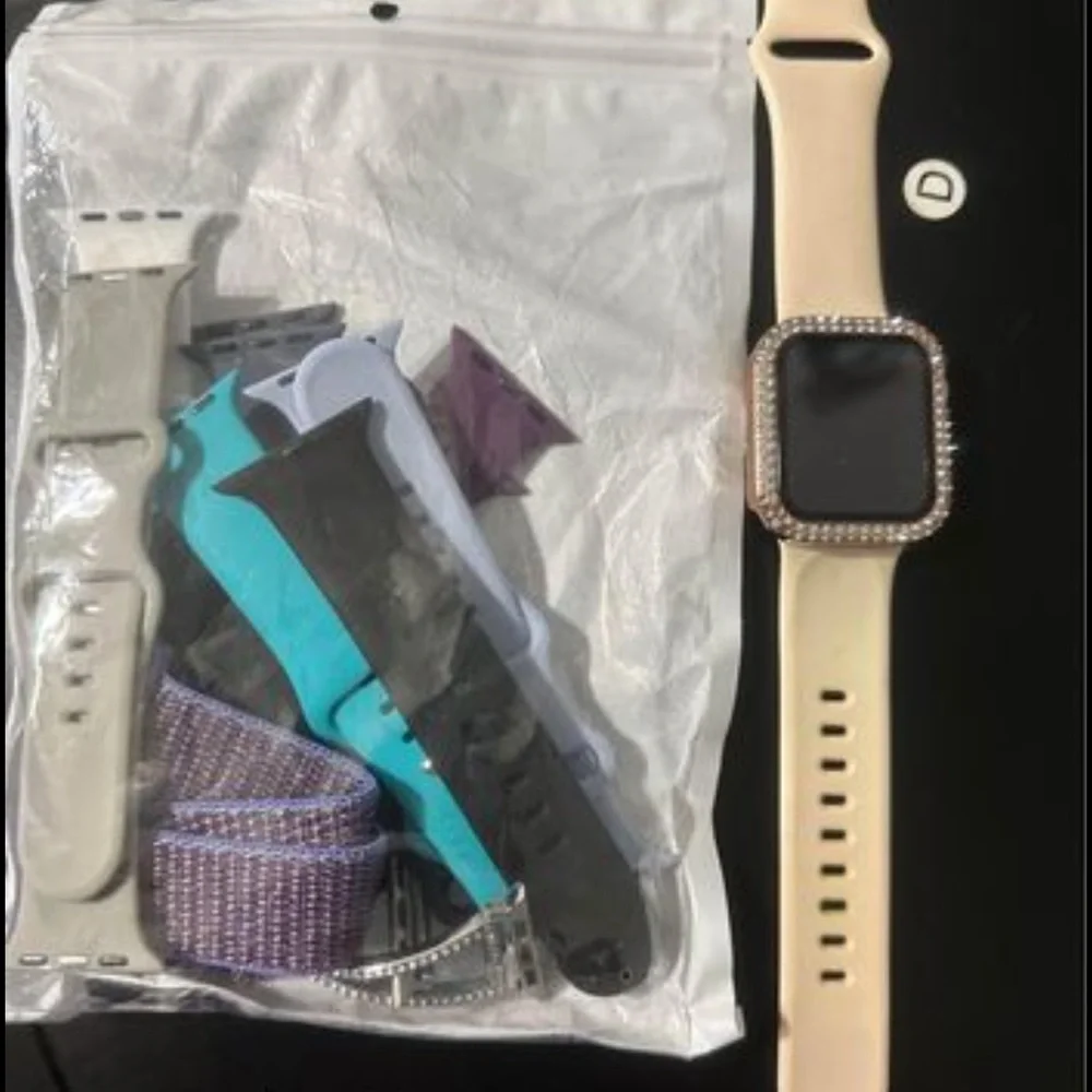 Beige Smartwatch with Multiple Bands